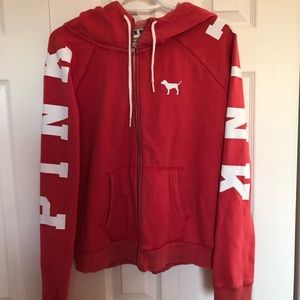 PINK zip up sweater